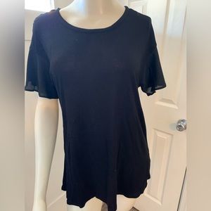 Premise black with sheer sleeves